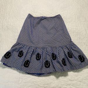 Anthropologie’s Leifsdottir Blue Patterned Flare Skirt